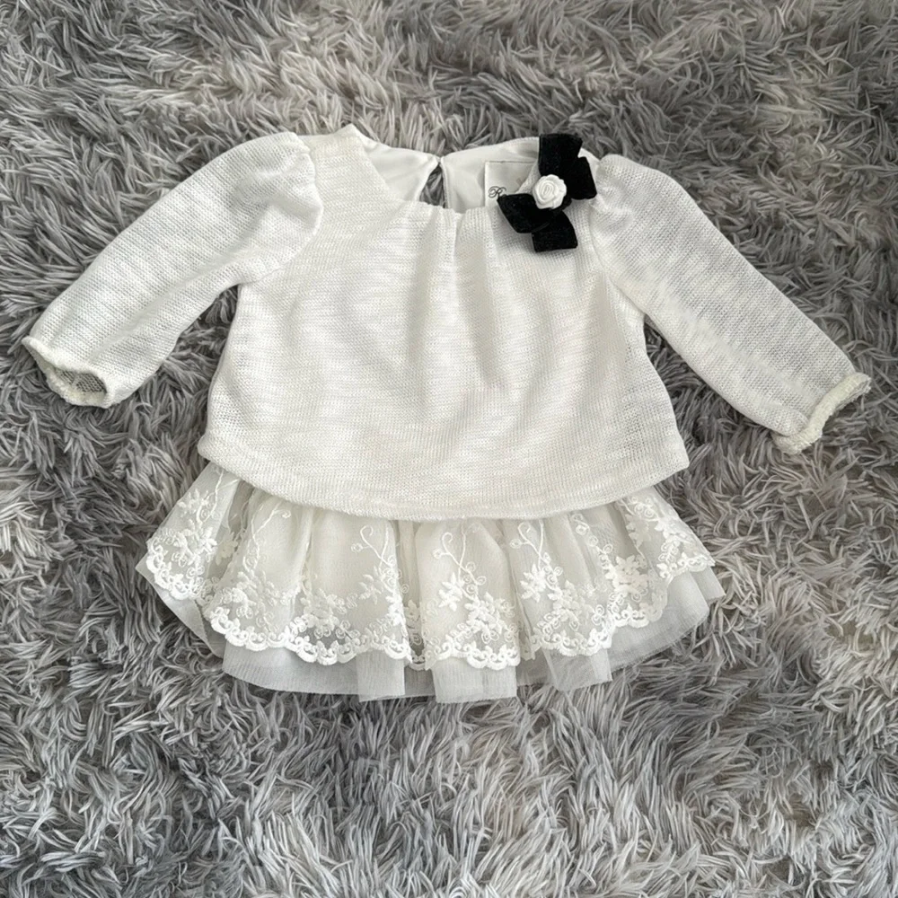 Lace ruffle dressy sweater